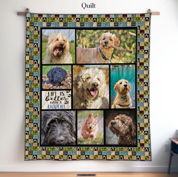 Personalized Dog Photo Quilt Blanket Dog Lovers Gift Custom Dog Blanket Quilt Gift for Dog Mom Dad Dog Quotes Blanket Gift Etsy