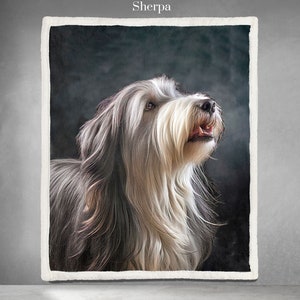 Bearded Collie Quilt, Blanket or Wall Hanging, Bearded Collie Art, Bearded Collie Decor, Gift for Bearded Collie Lover, Beardie