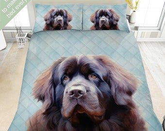 Newfoundland Dog Bedding Set, Duvet Set, Comforter Set Or Quilt Set, Newfie Decor, Gift for Newfie Newfoundland Lovers Mom Dad