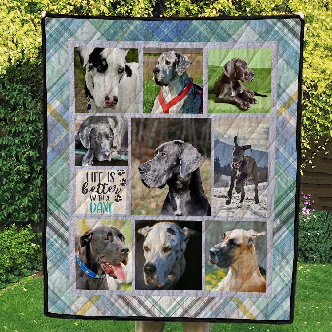 Personalized Great Dane Photo Quilt Blanket or Wall Hanging Etsy