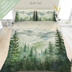 Vintage Forest Bedding Set, Duvet Set, Comforter Set Or Quilt Set, Beautiful Forest Bedding, Elegant Decor Nature, Rustic Cabin Camper