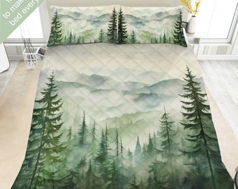 Vintage Forest Bedding Set, Duvet Set, Comforter Set Or Quilt Set, Beautiful Forest Bedding, Elegant Decor Nature, Rustic Cabin Camper