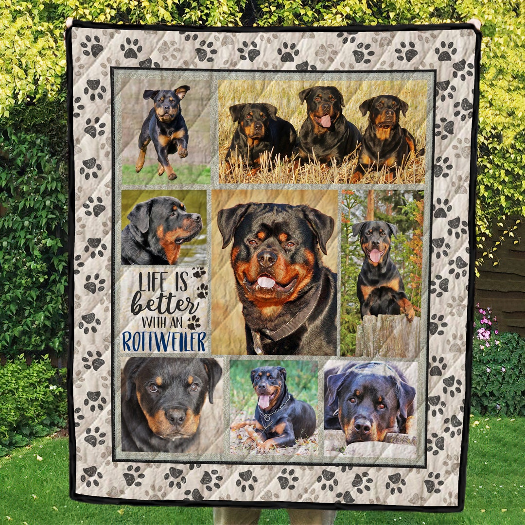 Personalized Rottweiler Photo Quilt Blanket or Wall Hanging Etsy