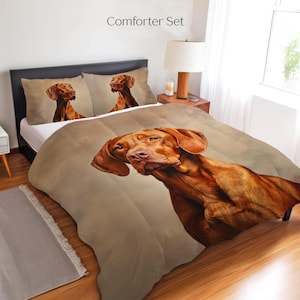Vizsla Bedding Set, Duvet Set, Comforter Set Or Quilt Set, Vizsla Decor, Gift for Vizsla Lovers, Vizsla Mom Dad, Vizsla Bed Linens Bedspread