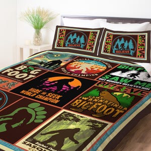 Bigfoot Bedding Set, Duvet Set, Comforter Set Or Quilt Set, Bigfoot Decor, Sasquatch, Bigfoot Believer Gift, Finding Bigfoot, Yeti