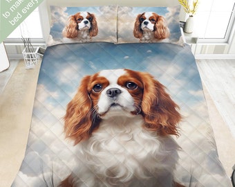 Cavalier King Charles Spaniel Bedding Set, Duvet Set, Comforter Set Or Quilt Set, Cavalier Decor, Cavalier Lover Gift, Cavalier Mom Dad Gift