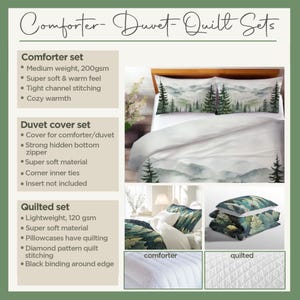the comforter duvet set is shown with instructions