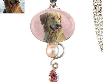 Personalized STERLING Silver PET Pendant Personalized Dog Necklace Cat Pendant Photo Gift for Dog Lover Your Pet Photo Pet Memorial