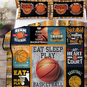 Set di biancheria da letto da basket, set copripiumino, set di piumoni o set trapunta, decorazioni da basket, regalo per amanti del basket, regalo per giocatori di basket