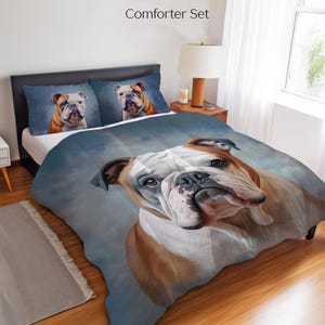 English Bulldog Bedding Set, Duvet Set, Comforter Set Or Quilt Set, Bulldog Decor, Gift for Bulldog Lovers, English Bulldog Mom Dad Gift