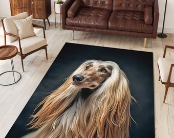 Afghan Hound Area Rug Carpet, Afghan Hound Decor, Gift for Afghan Hound Lovers, Afghan Hound Mom Dad Afghan Hound Gifts Floor Covering