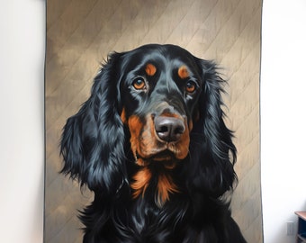 Gordon Setter Quilt Blanket or Wall Hanging, Gordon Setter Art, Gordon Setter Lover Gift, Gordon Setter Decor, Gordon Setter Blanket