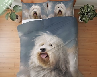 Old English Sheepdog Bedding Set, Duvet Set, Comforter Set, Quilt Set, Bobtail, OES English Sheepdog Decor, Gift for English Sheepdog Lover