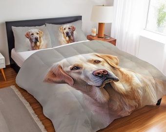 Yellow Labrador Retriever Bedding Set, Yellow Lab Decor, Gift for Labrador Lover Duvet Cover, Comforter or Quilt Set