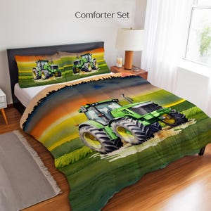 Tractor Farming Bedding Set, Duvet Set, Comforter Set Or Quilt Set, Tractor Lover Bedding, Country Farm Tractor Farm Life Decor