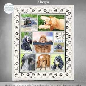Coperta personalizzata con foto di Cocker Spaniel o arazzo da parete con il tuo cane, coperta Cocker Spaniel personalizzata, regalo per mamma e papà amanti dei Cocker
