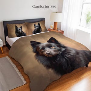 Schipperke Bedding Set, Duvet Set, Comforter Set Or Quilt Set, Schipperke Decor, Gift for Schipperke Lovers Mom Dad, Schipperke Blanket