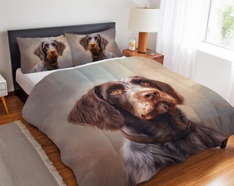 Deutscher Wirehair Pointer Bettwäsche-Set, Deutsche Pointer-Dekor, Geschenk für Deutsche Wirehair Pointer-Liebhaber Bettbezug, Tröster oder Quilt-Set