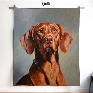 Vizsla Quilt, Blanket or Wall Hanging, Vizsla Art, Vizsla Decor, Gift for Vizsla Lover, Vizsla Mom Dad Gift Viszla