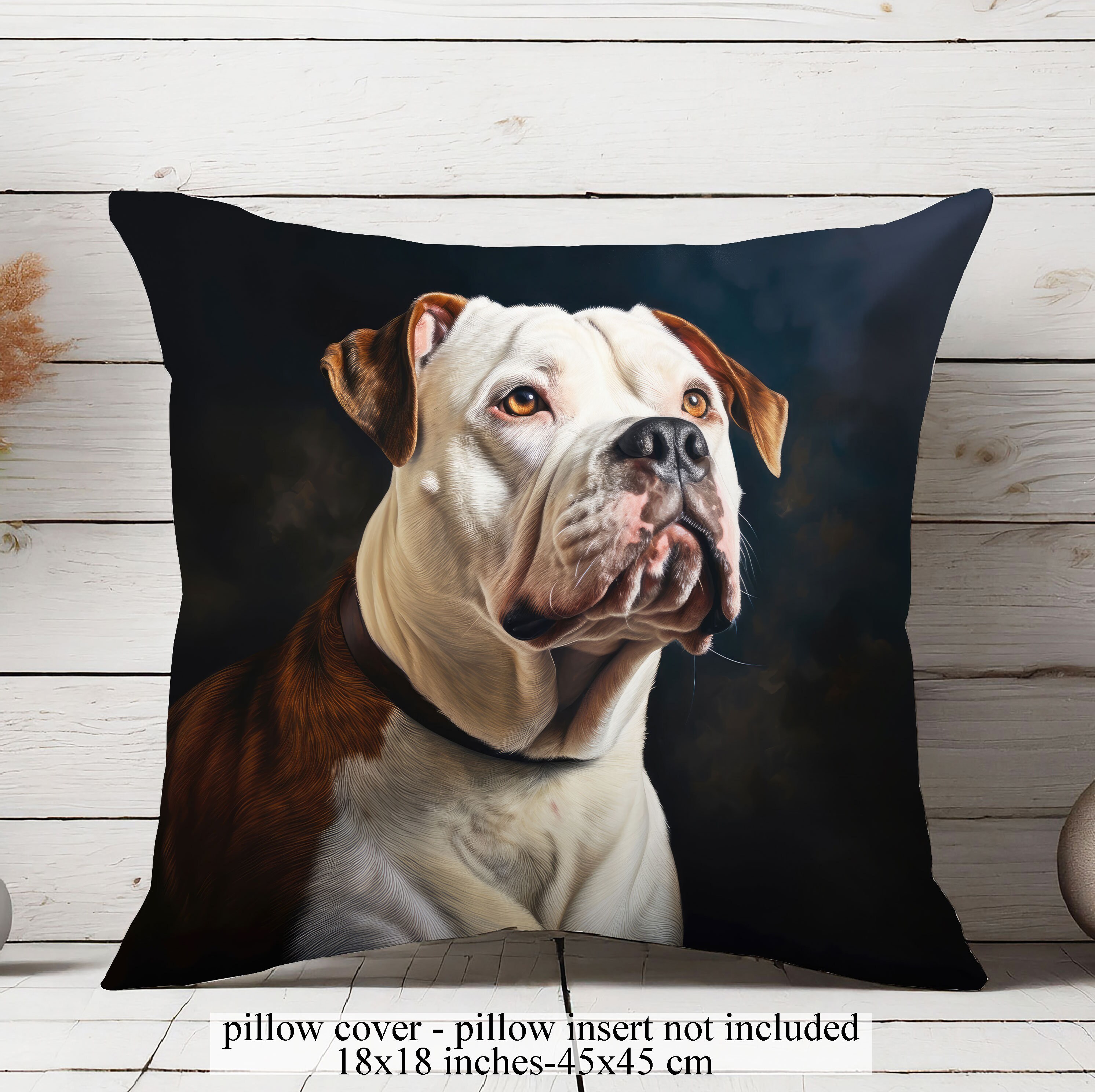 American Bulldog Throw Pillow Cover Decorative American Bulldog Pillowcase Bully Gift American Bulldog Decor Accent Pillow Bully Gift Etsy