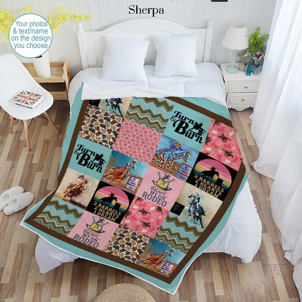 Barrel Racing Decke – Flanell-Plüsch, 127x165 Cm | Geschenk Für Reiterinnen, Mädchen & Pferdefans