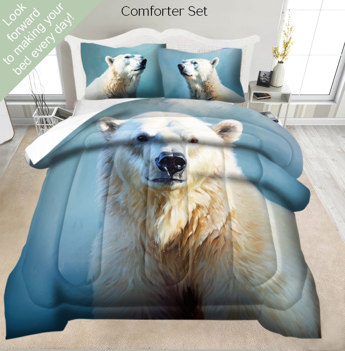 Polar bear fleece bedding sale