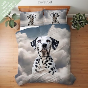 Dalmatische beddengoedset, dekbedovertrek, dekbedset of quiltset, Dalmatisch decor beddengoed sprei, cadeau voor Dalmatische geliefden moeder vader