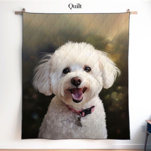 Bichon Frise Quilt, Blanket or Wall Hanging, Bichon Frise Art, Bichon Frise Decor, Gift for Bichon Frise Lover, Bichon Frise Mom Dad