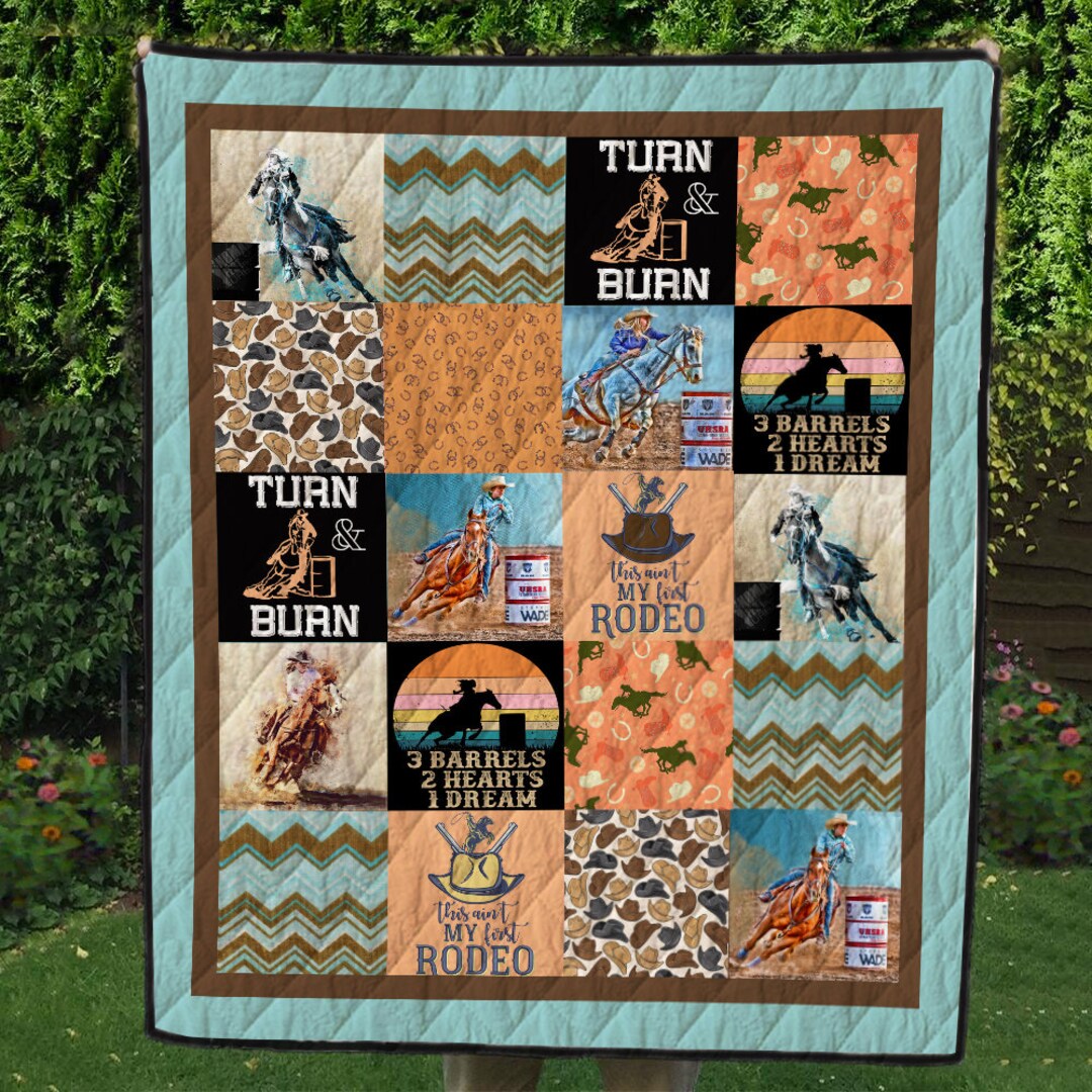 Barrel Racing Quilt Blanket Barrel Racer Gift Rodeo Gift Etsy