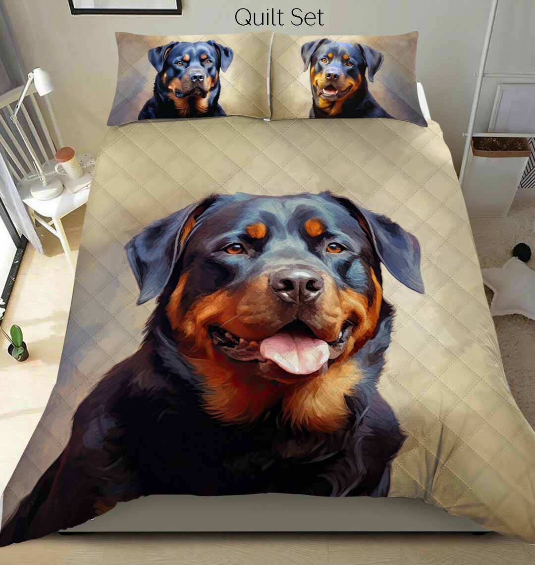 Rottweiler Bedding Set Rottweiler Quilt Set Comforter Set or Etsy