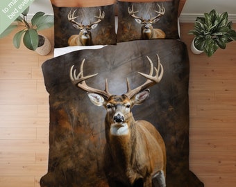 Deer Bedding Set Duvet Set Comforter Set Or Quilt Set, Wildlife Decor, White Tail Deer Gift, Cabin Rustic Decor, Gift for Deer Lover