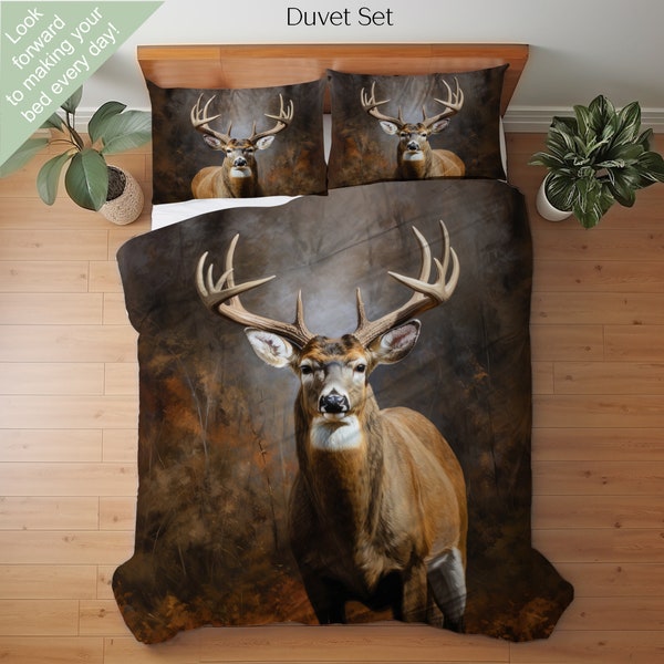 Deer Bedding Set Duvet Set Comforter Set Or Quilt Set, Wildlife Decor, White Tail Deer Gift, Cabin Rustic Decor, Gift for Deer Lover