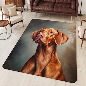 Vizsla Area Rug Carpet, Vizsla Decor, Gift for Vizsla Lovers, Vizsla Mom Dad, Magyar Vizsla Hungarian Pointer, Vizsla Gifts