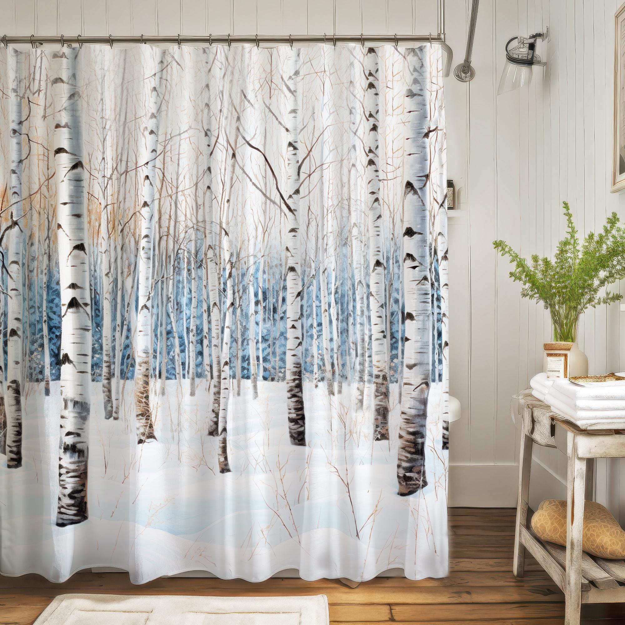 Rideau De Douche Synthétique Blanc, H 180 Cm X L 225 Cm