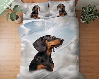 Dachshund Bedding Set, Duvet Set, Comforter Set Or Quilt Set, Doxie Decor, Gift for Dachshund Lovers, Dachshund Mom Dad Gift