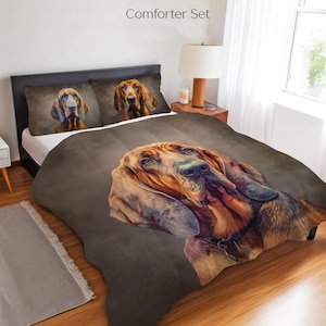 Bloodhound Bedding Set, Duvet Set, Comforter Set Or Quilt Set, Bloodhound Decor, Gift for Bloodhound Lovers Mom Dad