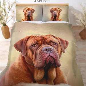 Dogue de Bordeaux Bedding Set, Duvet Set, Comforter Set Or Quilt Set, French Mastiff Decor, Gift for Dogue de Bordeaux Lovers