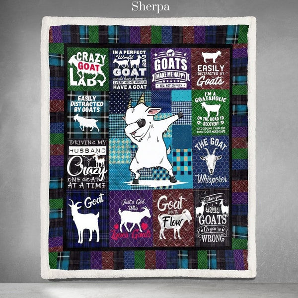 Funny Goat Lover Blanket Quilt, Gift for Goat Lovers, Farmhouse Decor, Goat Lovers Gift