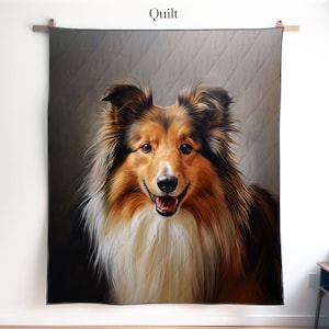 Shetland Sheepdog Quilt, Decke oder Wandkunst, Shetland Sheepdog Decor, Geschenk für Sheltie Liebhaber Mama Papa, Sheltie Geschenk Decke