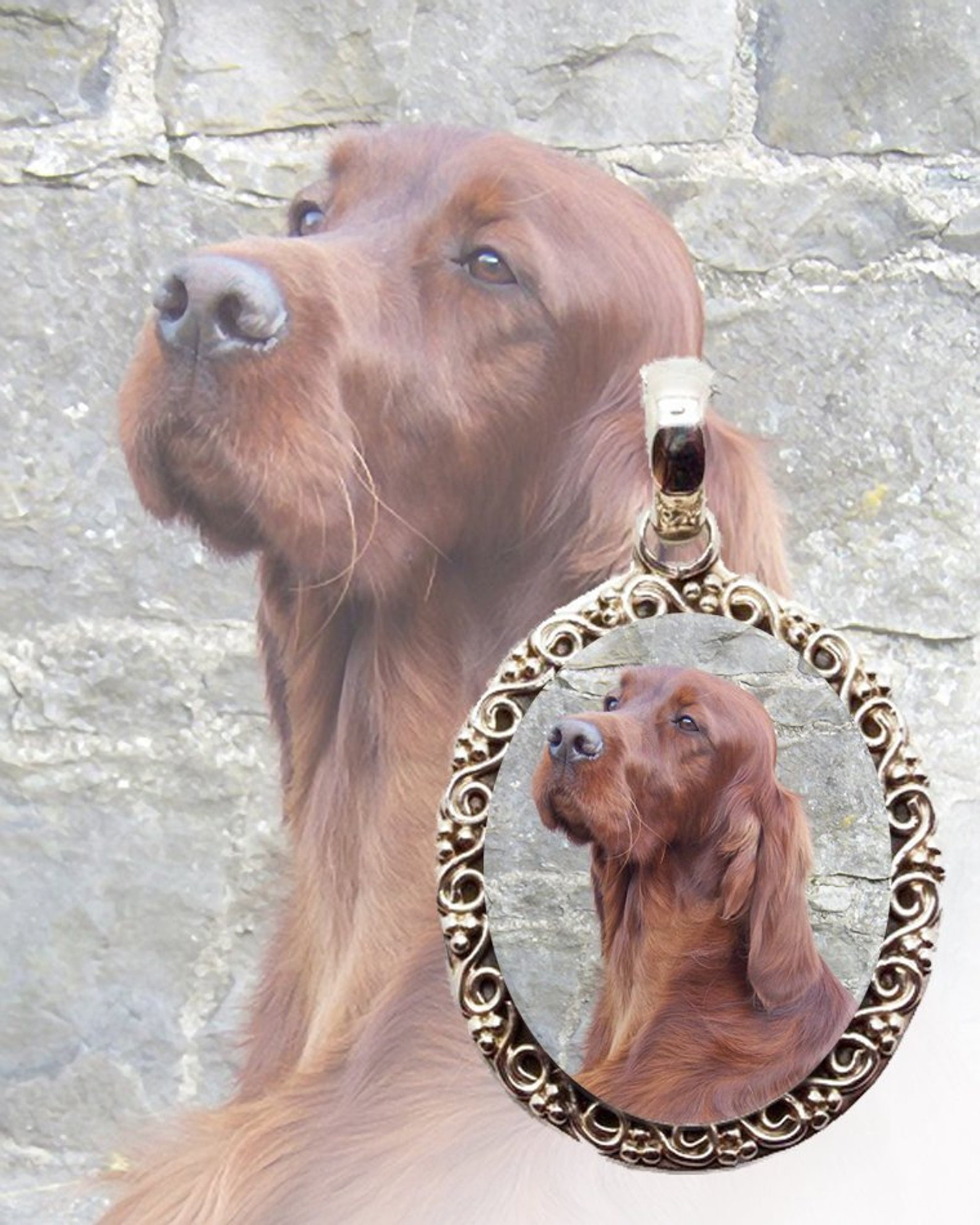 Personalized Irish Setter Sterling Silver Photo Necklace Etsy
