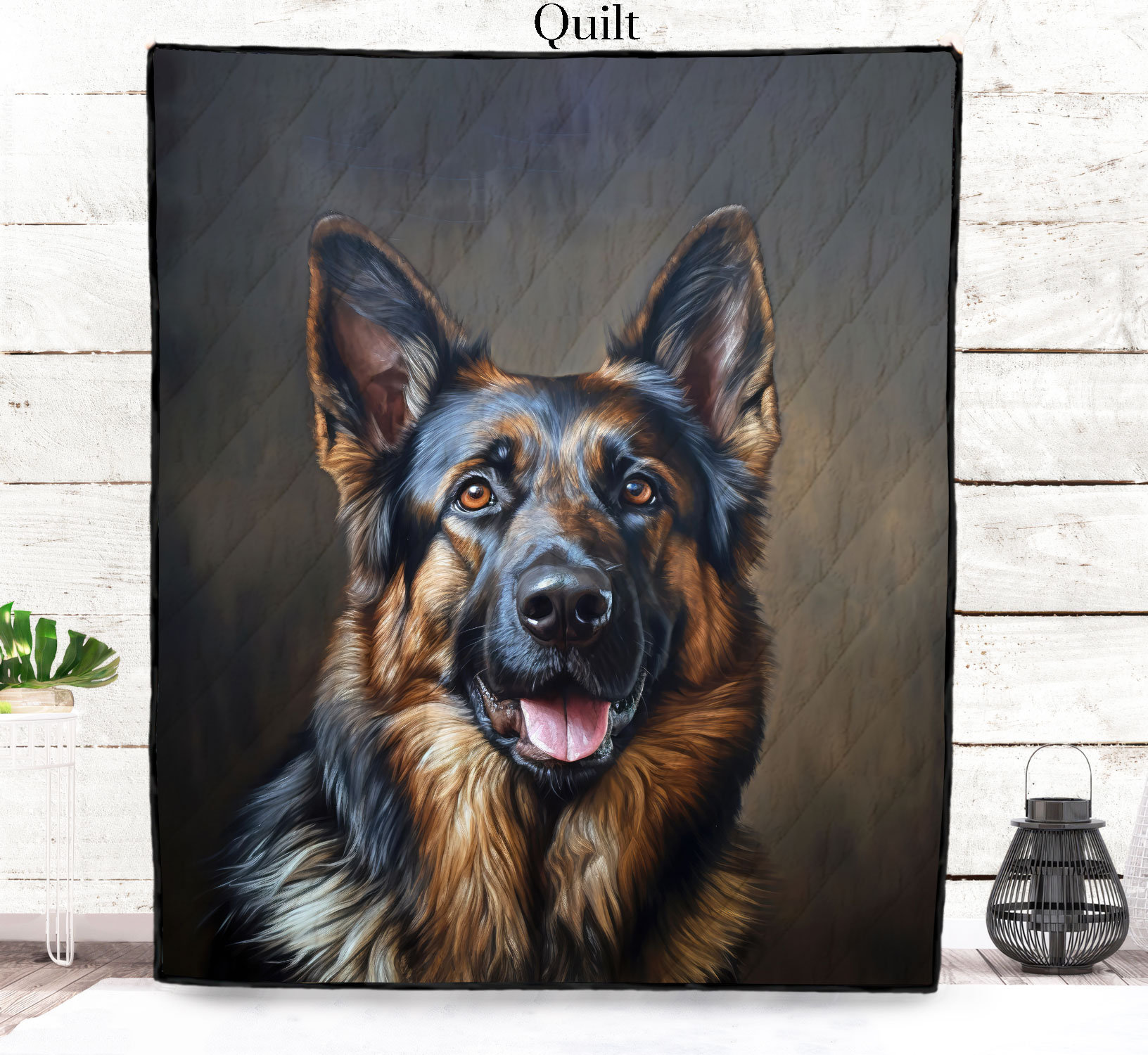 Deutsche Schäferhund Decke – Bunte Graffiti-Kunst Auf Weichem Plüsch, Waschbar, Als Geschenk
