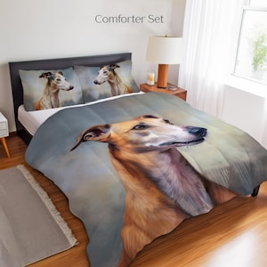 Greyhound Bedding Set, Duvet Set, Comforter Set Or Quilt Set, Gift for Greyhound Lovers, Greyhound Decor