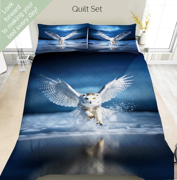 Snowy Owl Bedding Set Duvet Set Comforter Set or Quilt Set Owl Decor Gift for Owl Lovers Wildlife Decor Rustic Cabin Decor Snowy Owl Etsy