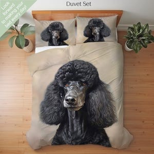 Standard Poodle Bedding Set, Duvet Set, Comforter Set Or Quilt Set, Black Standard Poodle Decor, Gift for Poodle Lovers