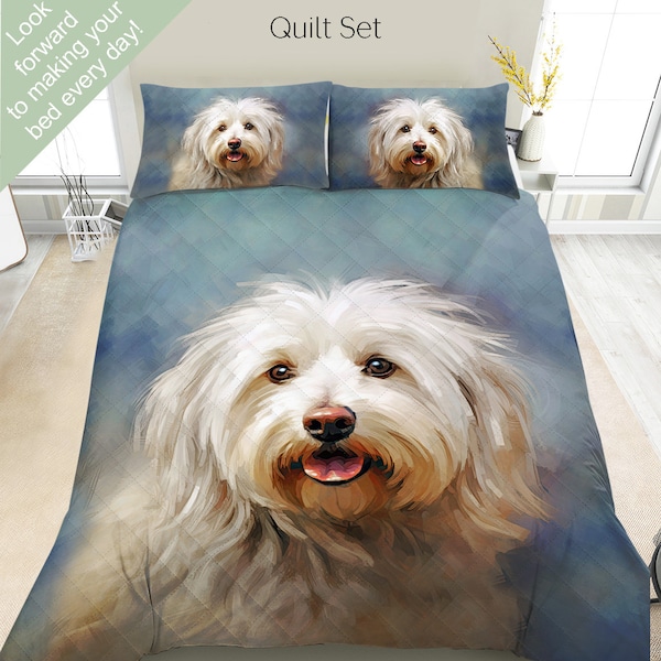 Coton de Tulear Bedding Set, Duvet Set, Comforter Set or Quilt Set, Coton de Tulear Decor, Gift for Coton de Tulear Lover Mom Dad