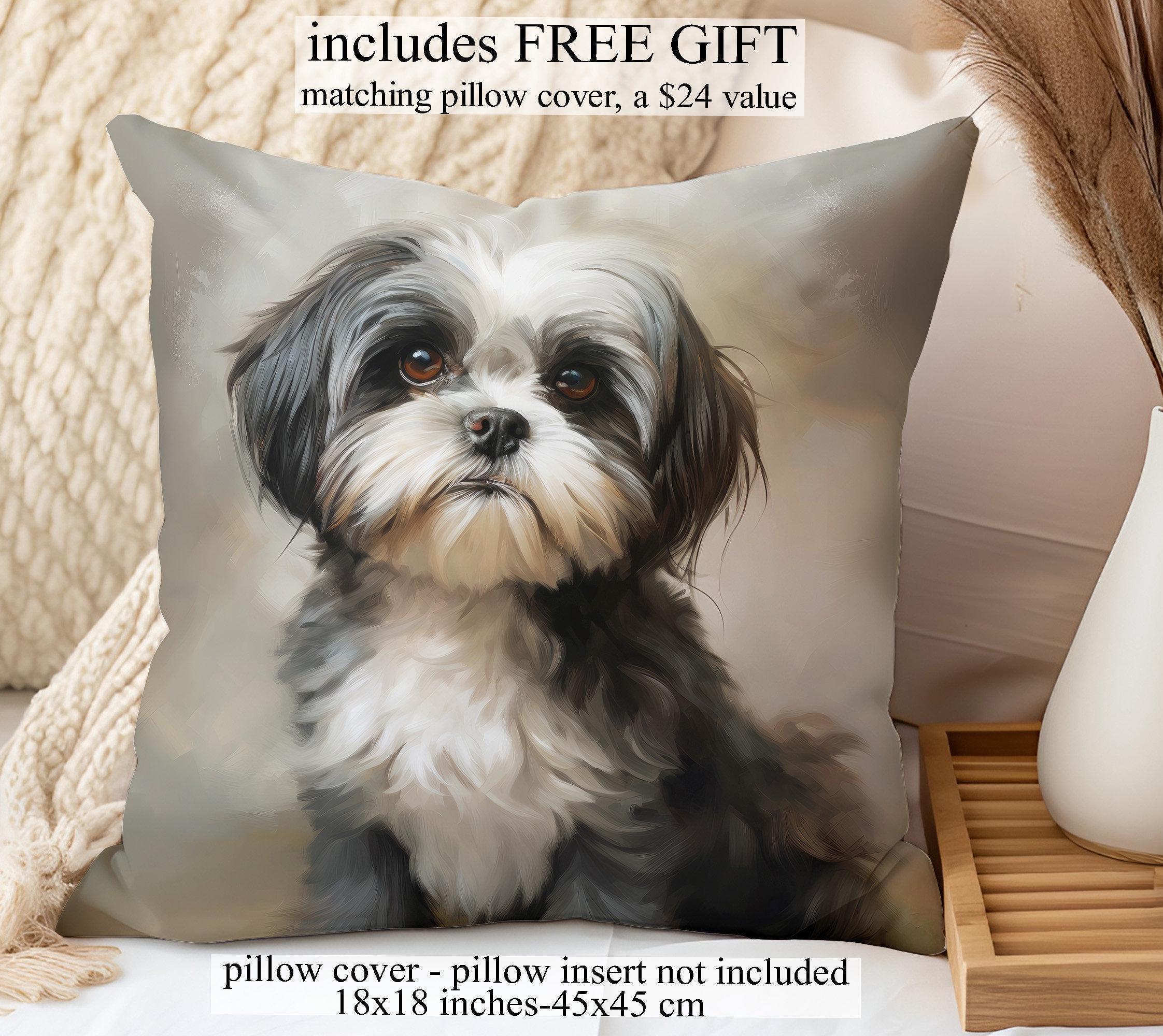 3D Imprimé Housse De Couette 140x200 Shih Tzu Noir With 2 Taies D'oreillers 65x65cm - Microfibre Parure De Lit 140x200cm, Adaptées Aux Adultes Et Aux