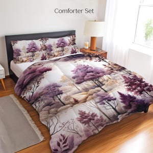 Enchanted Forest Bedding Set, Duvet Set, Comforter Set Or Quilt Set, Beautiful Landscape Bedding Elegant Cottage Cabin Decor Trees Nature
