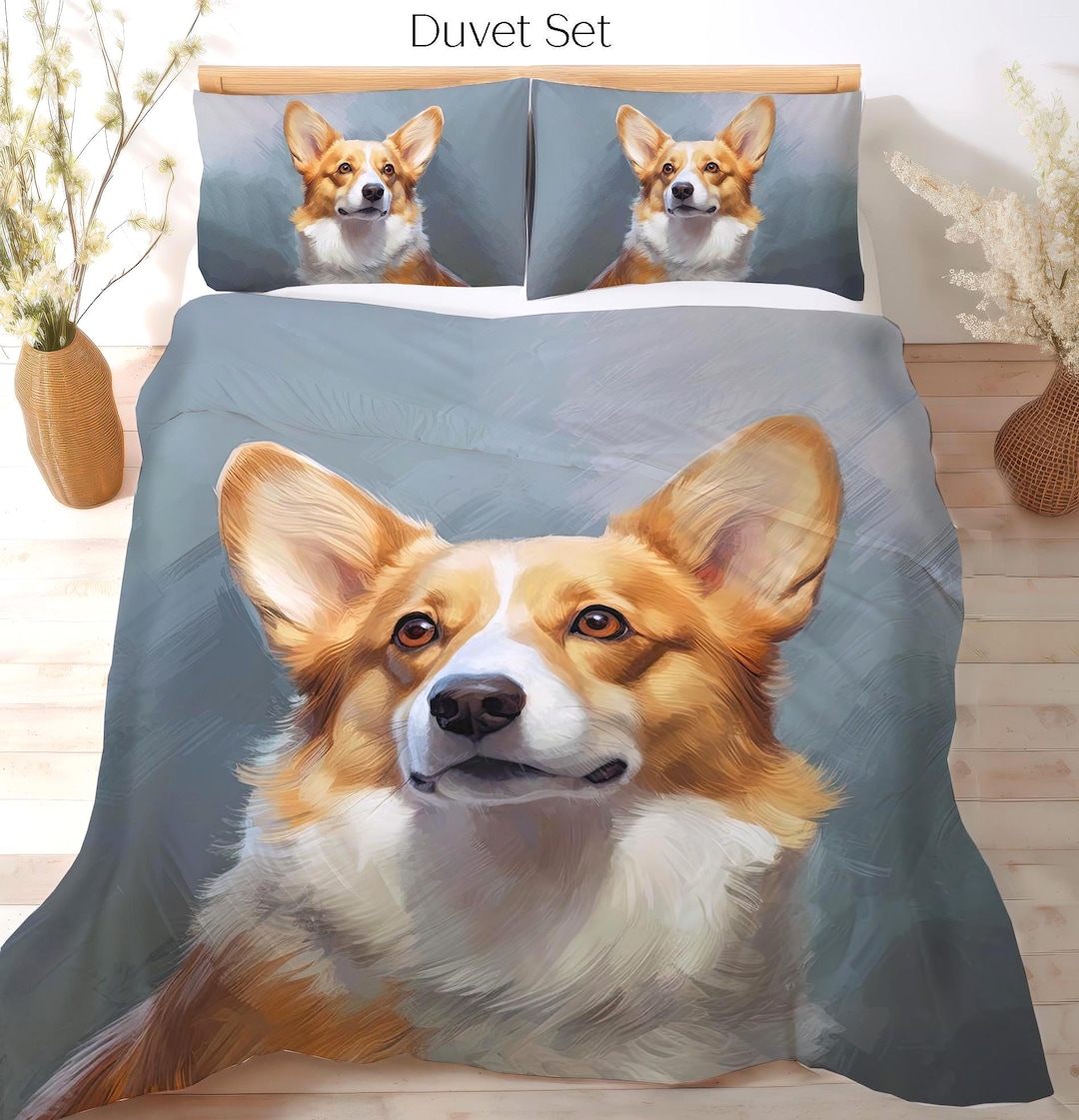Welsh Corgi Bedding Set, Duvet Cover Set, Comforter Set or Quilt