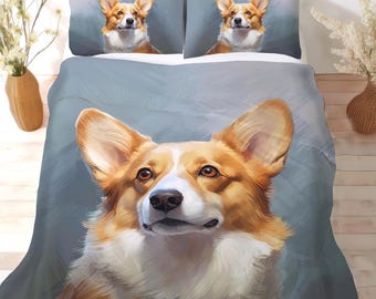 Welsh Corgi Bedding Set, Duvet Cover Set, Comforter Set or Quilt