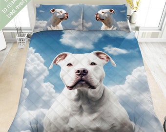 Pit Bull Bedding Set, Duvet Set, Comforter Set Or Quilt Set, Pitbull Decor, Gift for Pit Bull Lovers, Pitbull Mom Dad Gift, Pit Bull Art